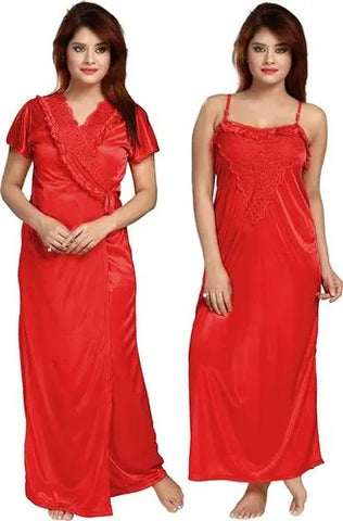 GNG Ladies Designer 2 Piece Nighty (red color)