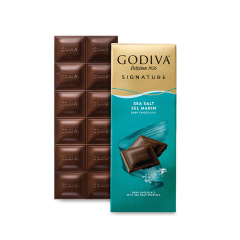 Godiva Signature Dark Chocolate Bar Sea Salt 90g