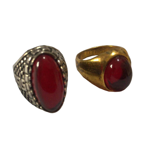 Unisex Combo Red Aqeeq Hand Made Ring For Womens & Mens