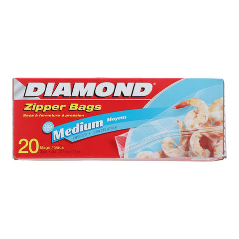 Diamond Zipper Bags Medium 20Count