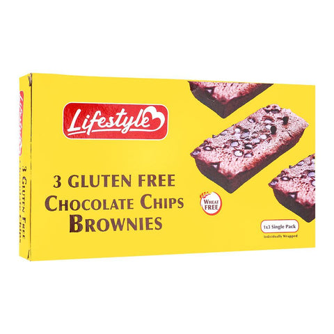 Lifestyle Gluten Free Chocolate Chips Brownies 3Pcs 100 Gm