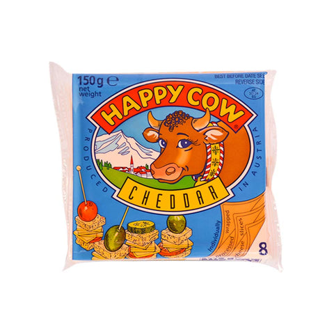 Happy Cow Slice Yellow Cheddar 150g