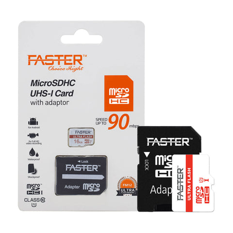 Faster Micro SDHC UHS-1 Card 16GB