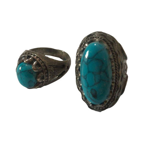 Unisex Green Feroza Gemstone Hand Made Ring For Womens & Mens