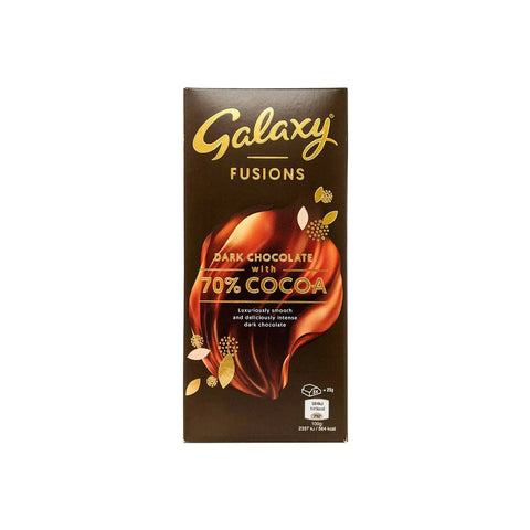 Galaxy Fusions Dark Chocolate 70% Cocoa Bar 100g