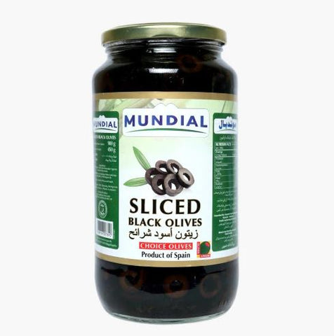 Mundial Sliced Black Olives 900g