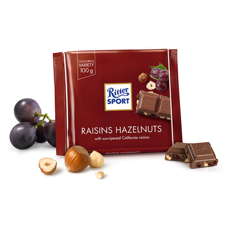 Ritter Sport Chocolate Raisins Hazelnuts 100g