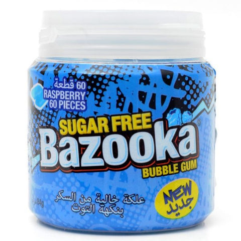 Bazooka Sugar Free Gum Raspberry Bottle 84g