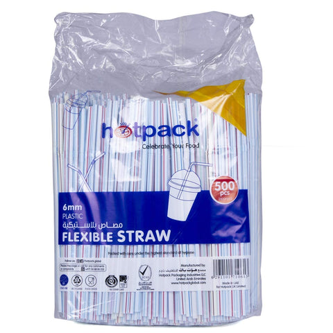 Hotpack Flexible Straw 6Mm 500 Count