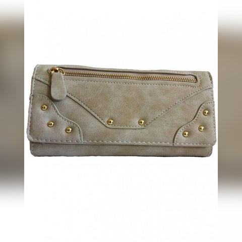 Womens PU Leather Clutch Wallet - Grey