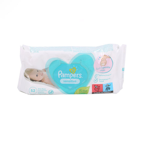 Pampers Baby Wipes Sensitive Fragrance Free 52Pc