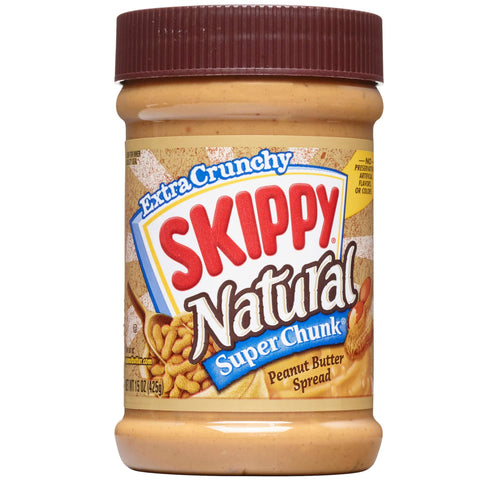 Skippy Naturals Peanut Butter Spread Creamy Extra Crunchy 15Oz 425G