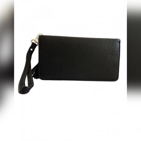 PU Leather Clutch Wallet - Black