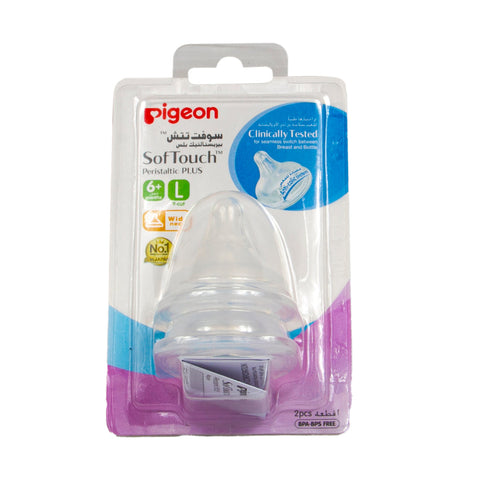 Pigeon Nipple Soft Touch 6M+ L Y-Cut 2Pc 79464