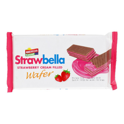 American Kuisine Strawbella Strawberry Cream Filled Wafer 100G