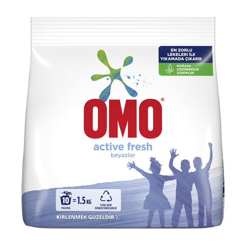 Omo Washig Powder Active Fresh Beyazlar 1.5 Kg