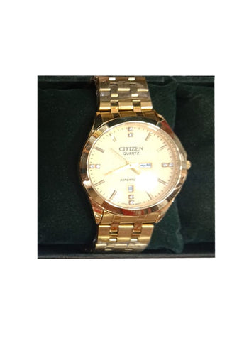 Replica Citizen Quartz Golden Watch