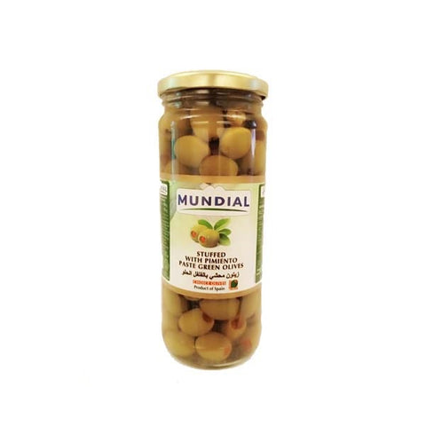 Mundial Stuffed With Pimiento Paste Green Olives 450g