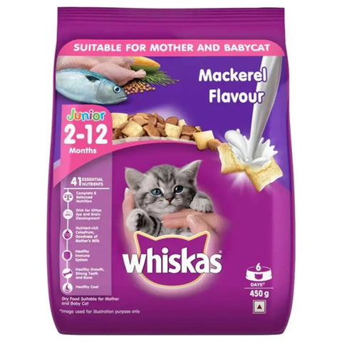 Whiskas Junior mackerel Flavor 450Gm