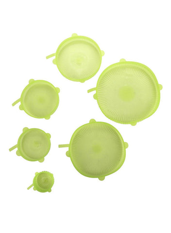 6-Piece Food And Bowl Lid Set Green 0.5kg