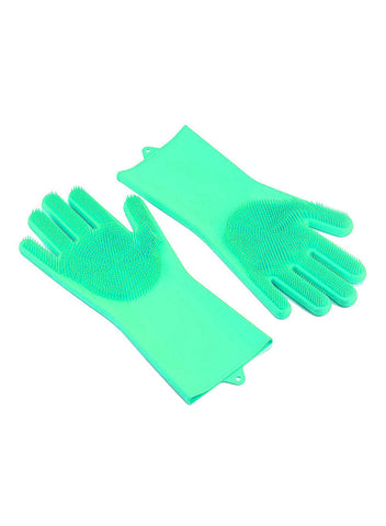 Magic Silicone Gloves With Wash Scrubber Turquoise 240g