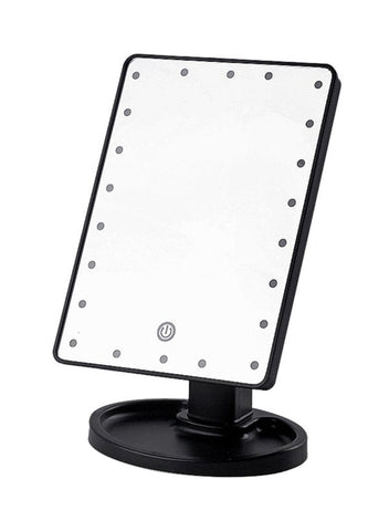 22 LED Square Multi-Function Makeup Mirror Black