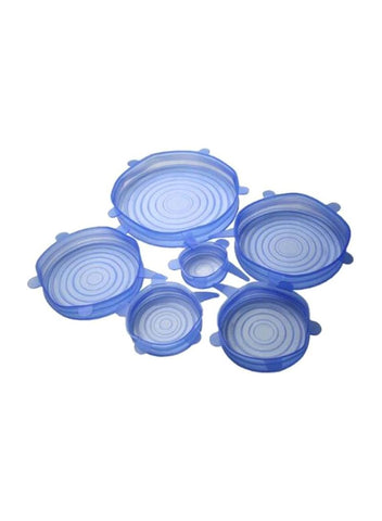 6-Piece Stretchable Fresh Food Cover Lids Blue