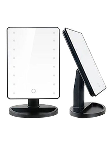 16 LED Adjustable Vanity Makeup Mirror Black/Clear