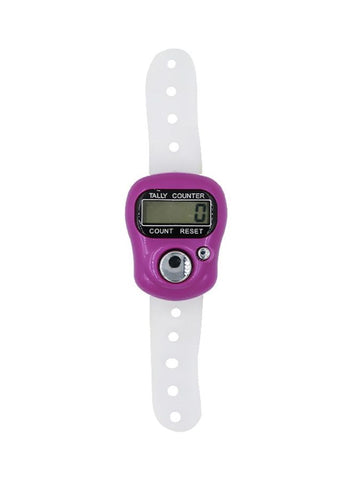 Electronic Digital Knitting Tally Counter Purple/White 3.4x2.7x1.3centimeter