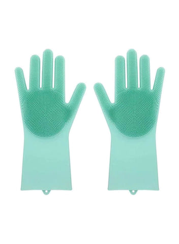 Magic Silicone Glove With Wash Scrubber Green 50g