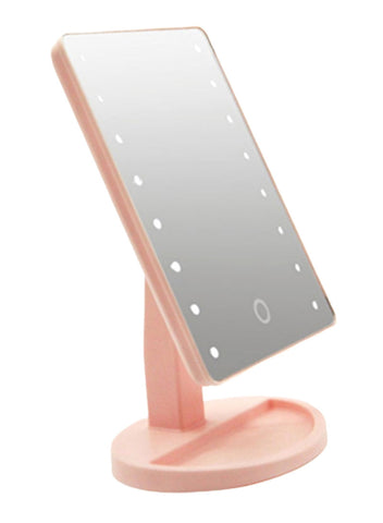 LED 16 Lamp Desktop Cosmetic Mirror Pink