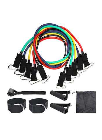 Set Of 11 Exercise Fitness Resistance Bands Set