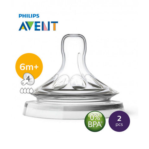 Avent Natural Teats Fast Flow 6m+4H