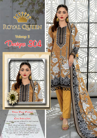 Pack Of 6 Royal Queen Women Unstitched 3 Piece Printed Suit