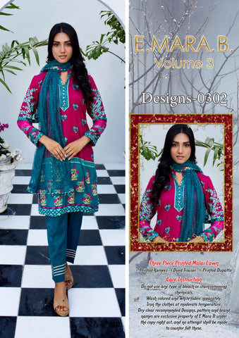 Pack Of 12 Women Unstitched Malai Lawn 3 Piece Suit