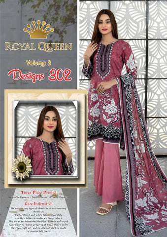 Pack Of 6 Royal Queen Women Unstitched 3 Piece Printed Suit