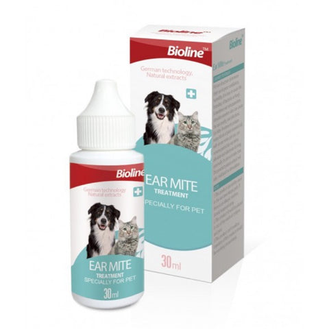 Bioline Ear Mite Drops For Cats And Dogs 30Ml