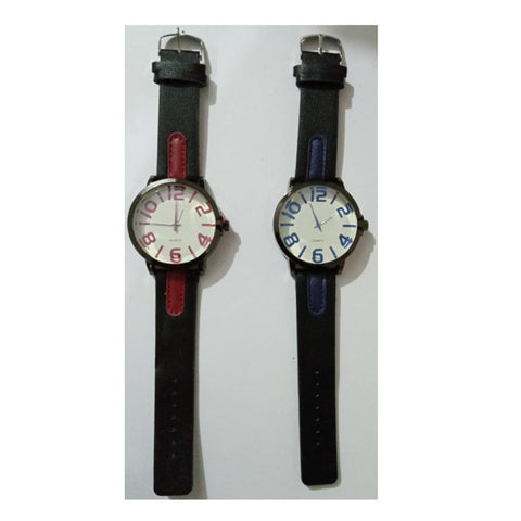 Boys Fancy Fashionable Stylish Watch With High Quality Black Leather Straps Wrist Watch For Boys High Quality Watch Pack Of 2