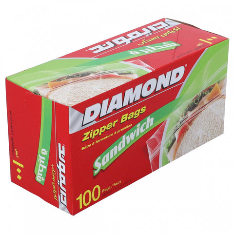 Diamond Sandwich Bags Zipper 12X100S