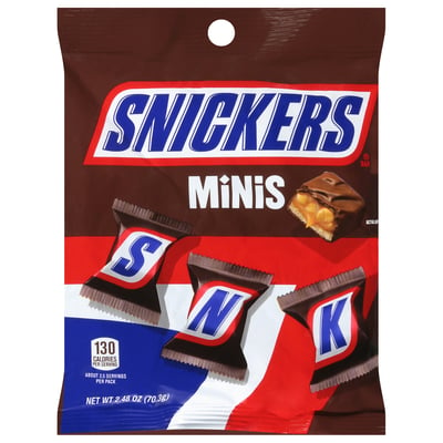 Snickers Milk Chocolate Snack Size Bars 10 Minis 130g