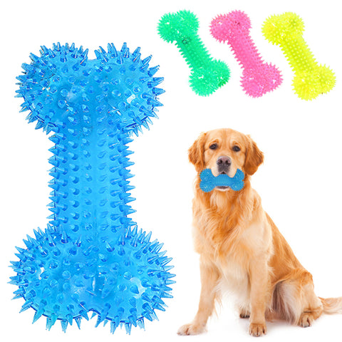 Squeaky Chewing Bone Toy With Led Light For Dogs