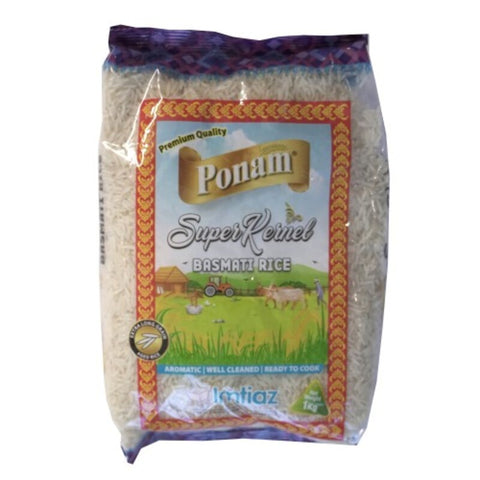 Ponam Super Kernel Basmati Rice 1Kg