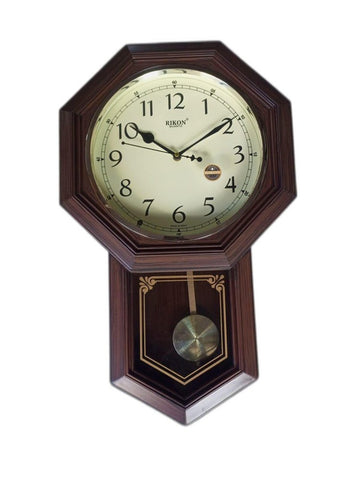 Brown Wood Wall Clock With Pendulum